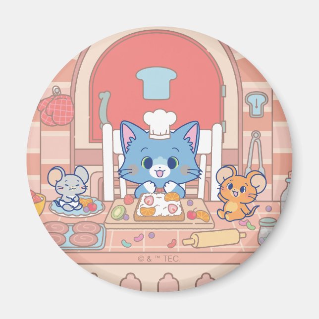 Imán Anime Tom, Jerry y Tuffy Bakery (Frente)
