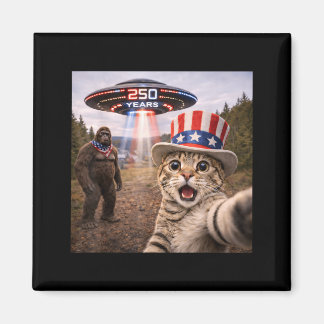 Imán Aniversario 250 Gato Selfie Bigfoot EE. UU.