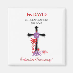 Imán Aniversario 75 de Ordenación Sacerdotal Cruz Negra