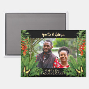 Imán Aniversario de Boda Tropical Jamaicano Agregar Fot