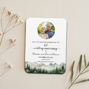 Imán Aniversario de bodas Mountain Pine 62 Save the Dat