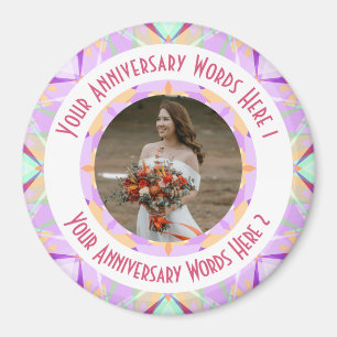 Imán Aniversario de la boda personalizada Fotos púrpura
