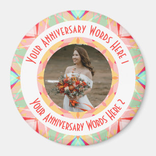 Imán Aniversario de la boda personalizada Saludo de fot
