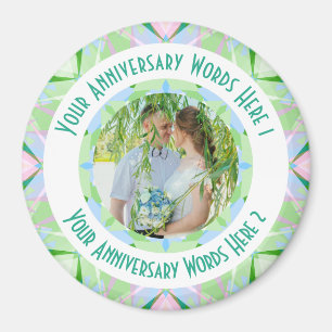 Imán Aniversario de la boda personalizada Saludo de fot