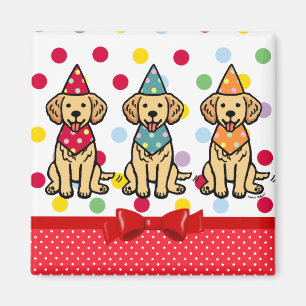 Imán Aniversario de los Cachorros de Golden Retriever