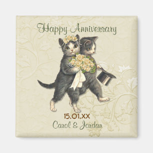 Imán Aniversario de los gatos bodas - Personalizar