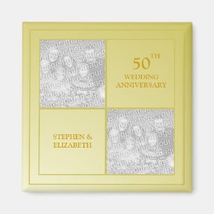 Imán Aniversario de Oro de la Foto del pasado y el pres