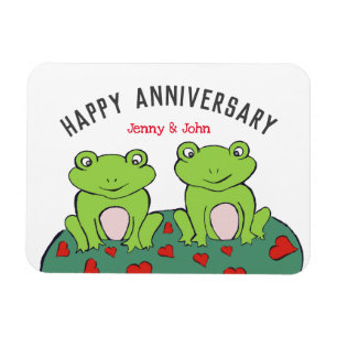 Imán Aniversario del boda de la pareja de ranas