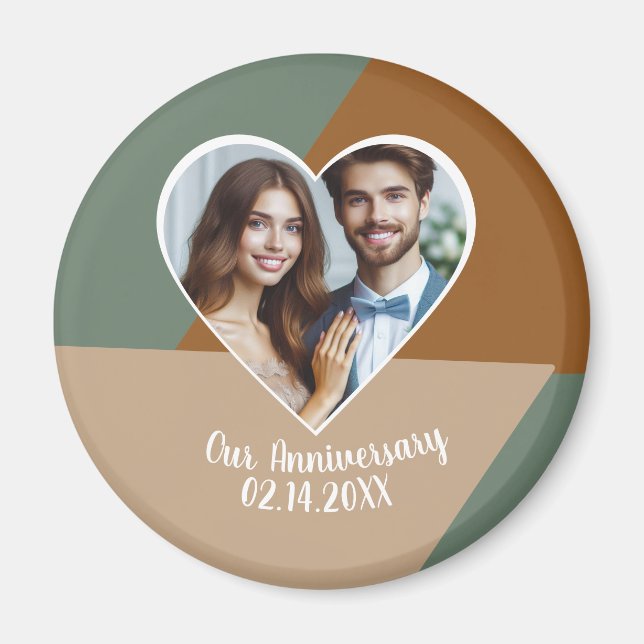 Imán Aniversario del Boda fotográfico personalizado Kee (Frente)