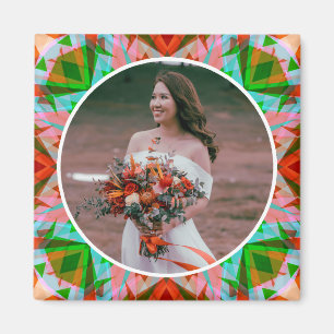 Imán Aniversario del Boda Verde Rojo de Navidades perso