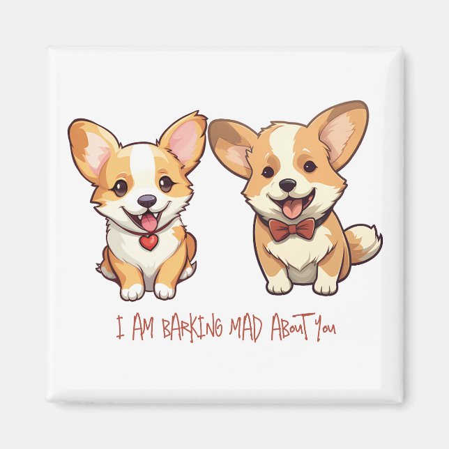Imán Aniversario del perro de Corgi Cute (Frente)