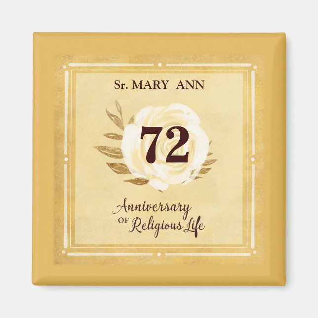 Imán Aniversario del personalizable de la monja de la v (Frente)