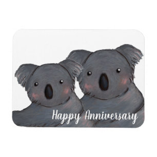 Imán Aniversario feliz esposo y esposa koala