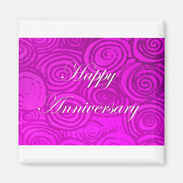 Imán Aniversario Swirls Pink (Frente)