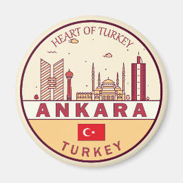 Imán Ankara Turkey City Skyline Emblem