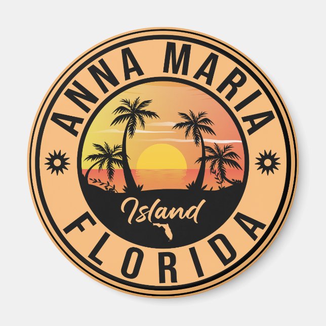 Imán Anna Maria isla Florida Beach Retro Souvenir (Frente)
