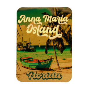 Imán Anna Maria isla Florida Beach Retro Souvenir años 