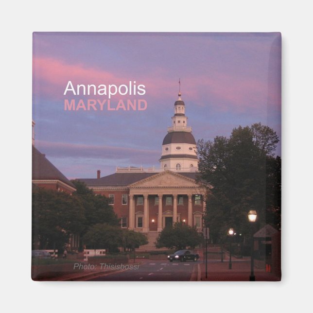 Imán Annapolis Maryland State House Fridge Magnet (Frente)