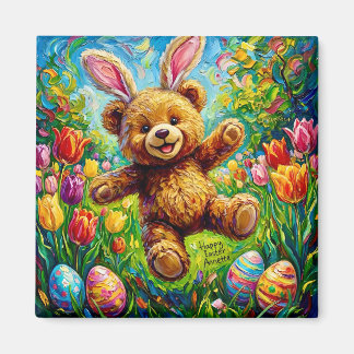 Imán ANNETTE ~ FELIZ PASCUA ~ Easter Teddy ~