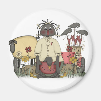 Imán Annie Doll Sheep & Crows