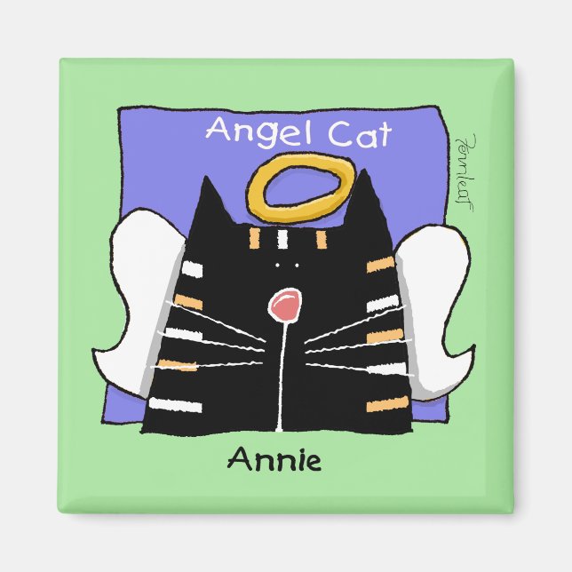 Imán Annie tabby cat angel imnet (Frente)