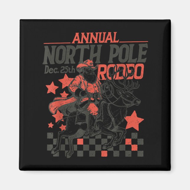 Imán Annual North Le Rodeo Santa Western Cowboy Christm (Frente)