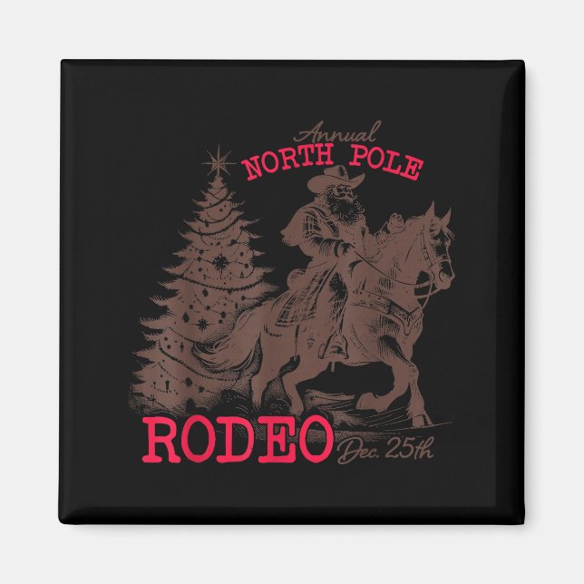 Imán Annual North Le Rodeo Santa Western Cowboy Christm (Frente)