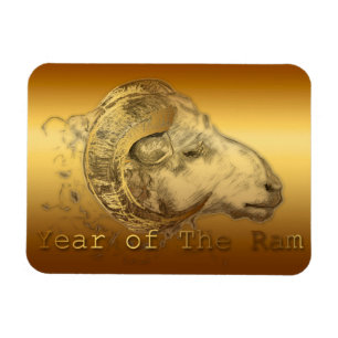 Imán Año Chino de Oveja o Ram Golden Magnet