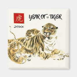 Imán Año chino del tigre | Regalo de Año Personalizado