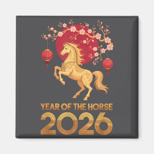 Imán Año del Caballo 2026 Zodiaco Chino Año Nuevo Lunar