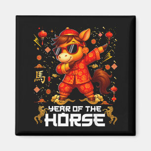 Imán Año del caballo Caballo haciendo dab Año Nuevo Lun