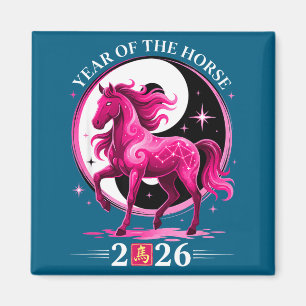Imán Año del Caballo Zodiac Yin Yang Arte Año Nuevo Chi