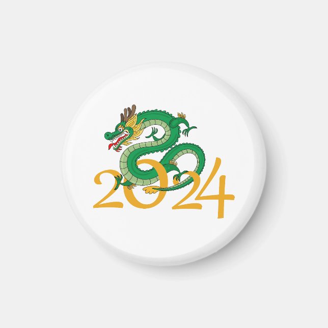 Imán año del dragón 2024 feliz año nuevo chino (2 (Frente)
