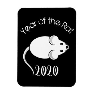 Imán Año del ratón Rat 2020 con texto