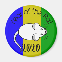 Imán Año del ratón Rat 2020 con texto