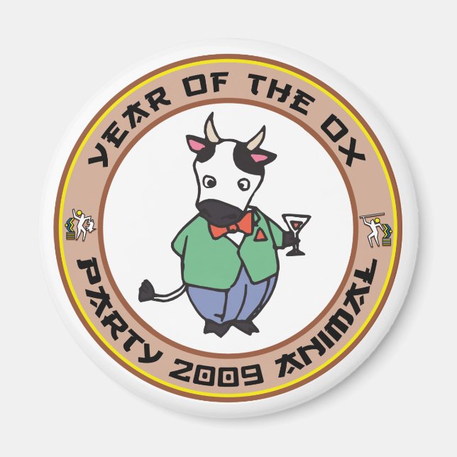 Imán Año del regalo de Ox (Frente)