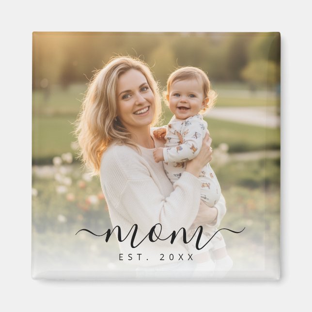 Imán Año Este de la Madre con Escritura Negra minimalis (Frente)