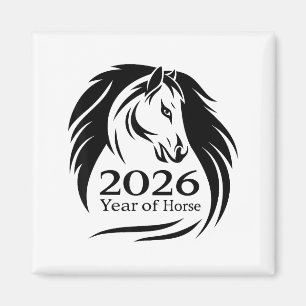 Imán Año Festivo Del Caballo De Fuego 2026 Año Nuevo Ch