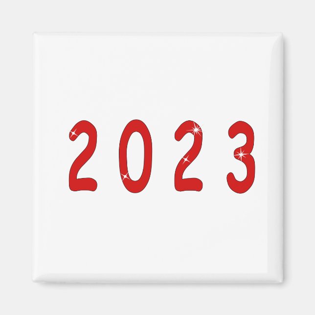 Imán Año nuevo, 2023, número 2023, regalo de año nuevo, (Frente)