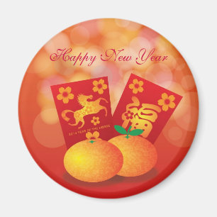 Imán Año Nuevo chino de las mandarinas del caballo
