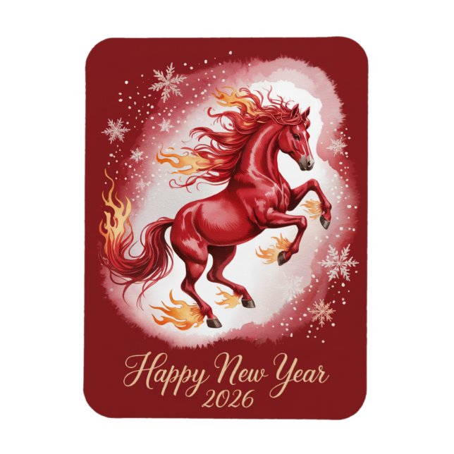 Imán Año Nuevo Chino del Caballo 2026 (Vertical)