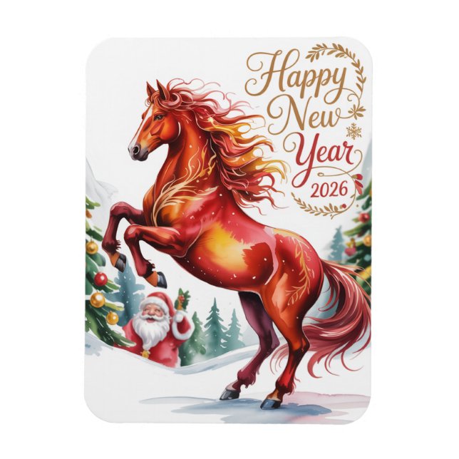 Imán Año Nuevo Chino del Caballo 2026 (Vertical)