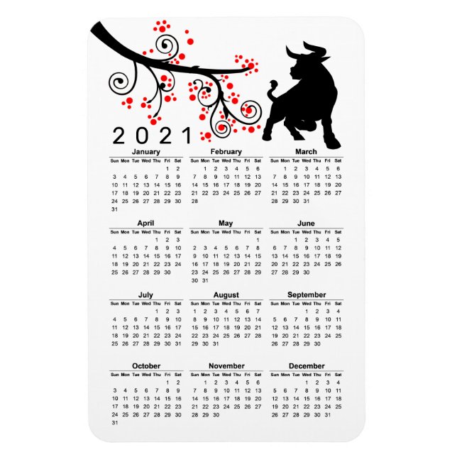 Imán Año Nuevo Chino del Calendario Anual de la Florenc (Vertical)