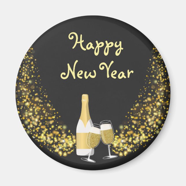 Imán Año Nuevo Feliz Año Nuevo (Frente)