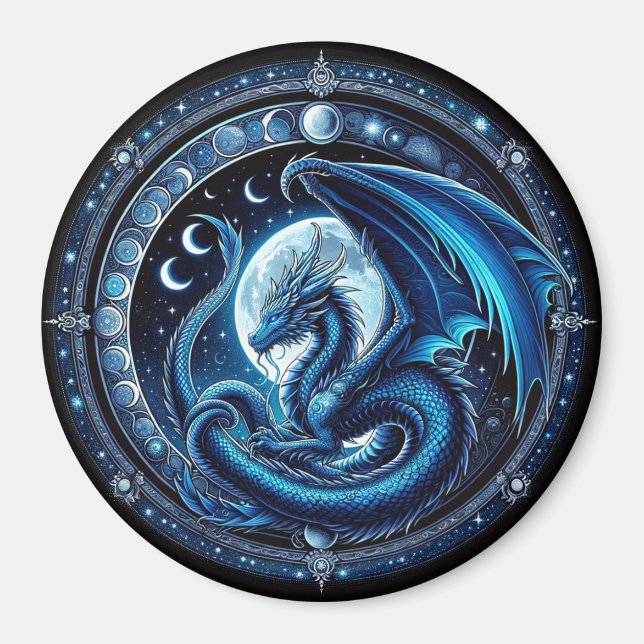 Imán Año nuevo lunar chino místico del dragón 2024 (Frente)