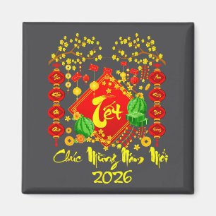 Imán Año Nuevo Lunar Vietnamita 2026 Tet Viet Chuc Mung