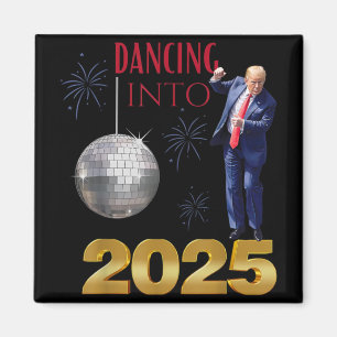 Imán Año Nuevo Trump baila en el conteo de Fiestas dive