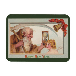 Imán Año nuevo vintage