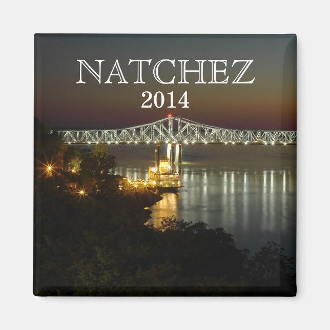Imán AÑO personalizar - Natchez, recuerdo de Mississipp (Frente)