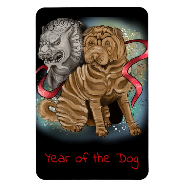 Imán Año zodiaco chino del perro (Vertical)
